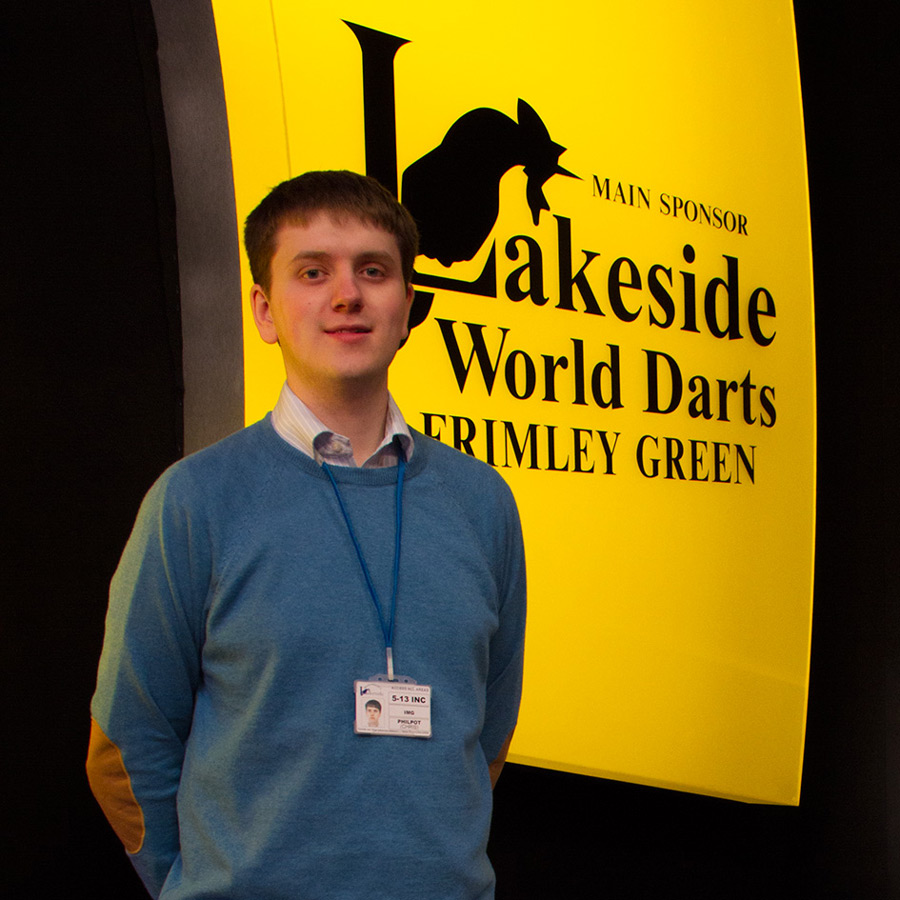 Chris Philpot at the Lakeside World Darts Championships.